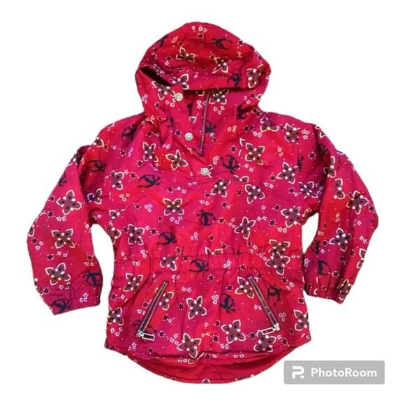 L.L. Bean Kids Vintage Hooded Ski Jacket Red Bandana Pocket Size 10-12 - Picture 1 of 13